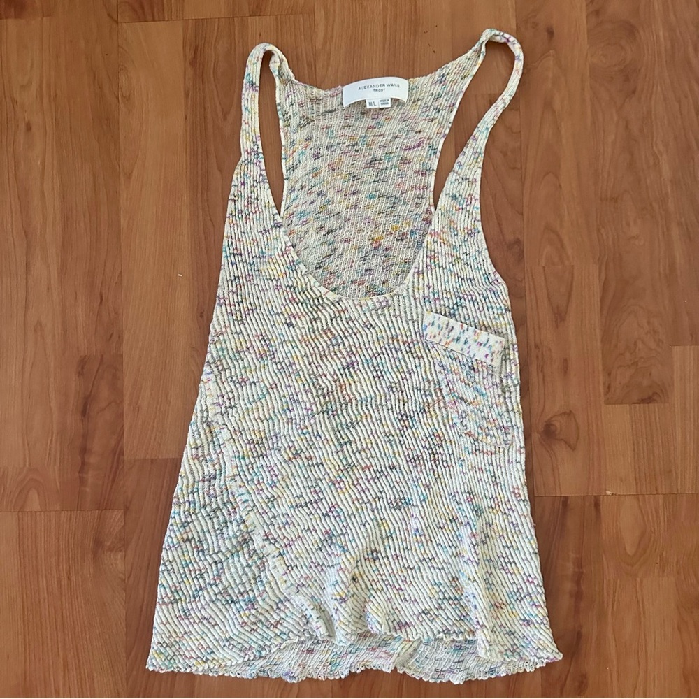 Alexander Wang Cream multicolor knit Sleeveless Tank Top